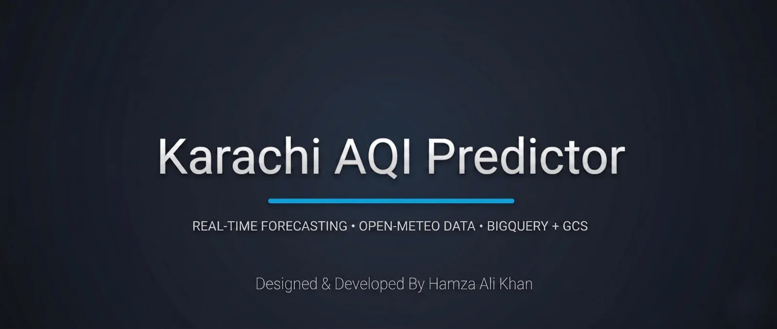 Karachi AQI forecasting system showing air-quality predictions and model-generated forecast results.